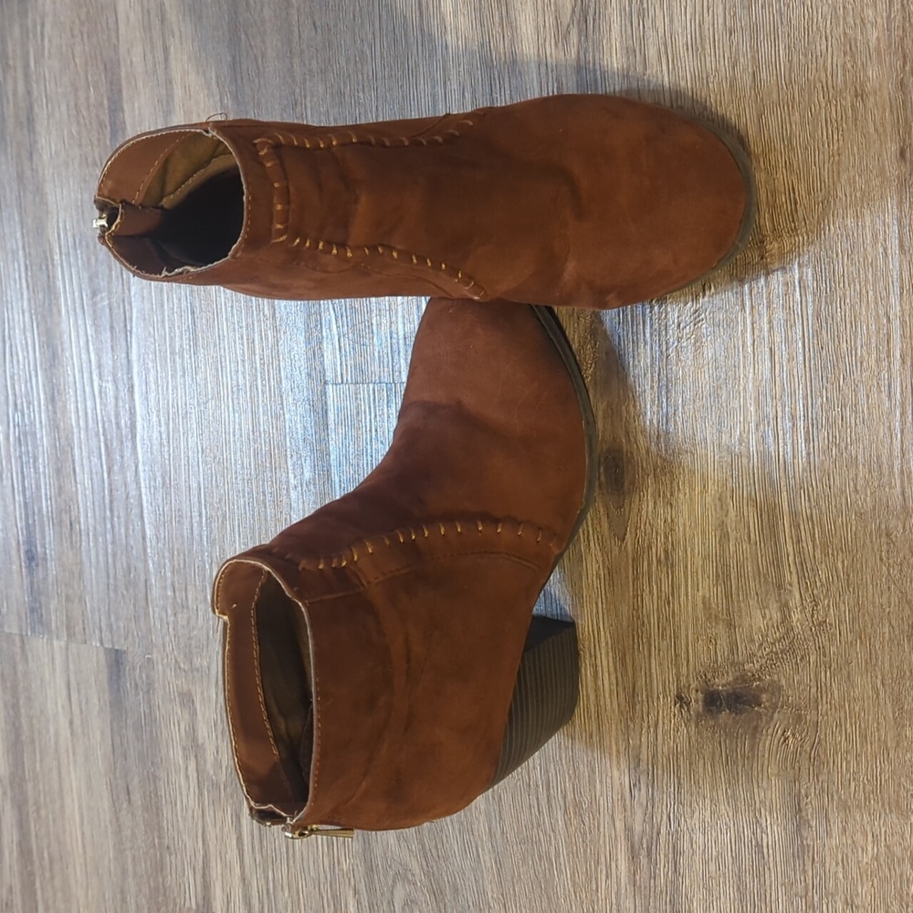 JustFab Brown BoHo Ankle Booties